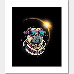 Pug Dog America 2024 Solar Eclipse Totality Accessories Posters and Art